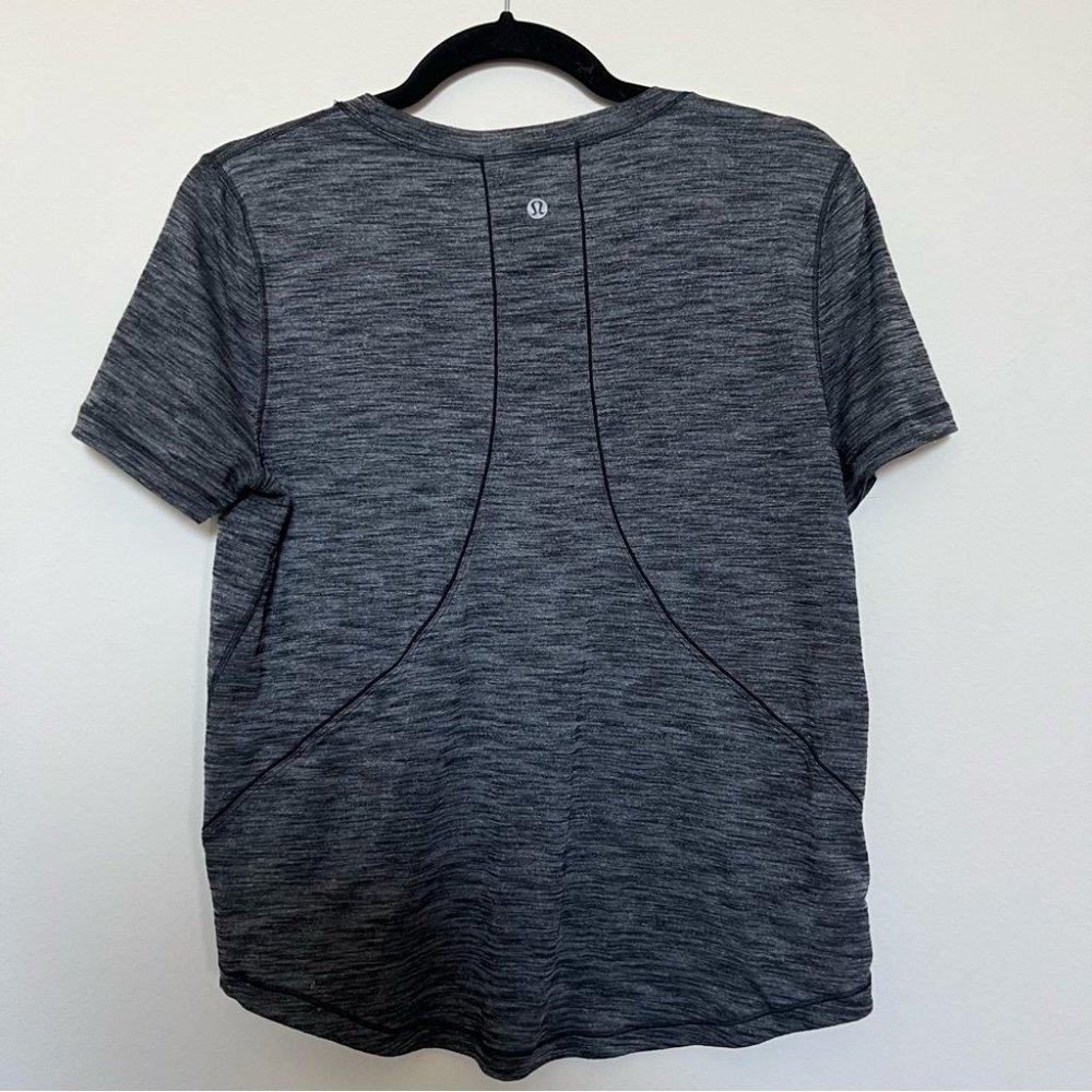Lululemon Long Distance Short Sleeve Tee Heathered Black Gray